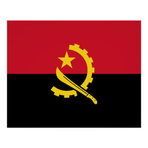Patriotische angolanische Flagge Poster