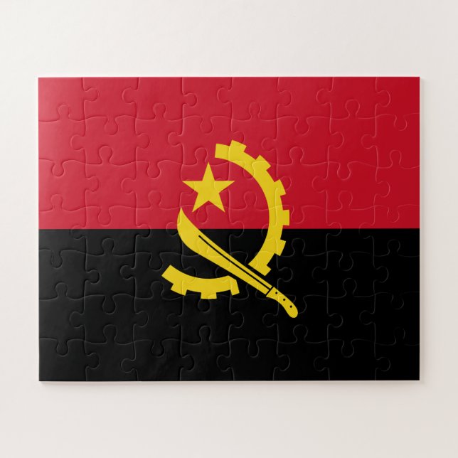 Patriotische angolanische Flagge Puzzle (Horizontal)