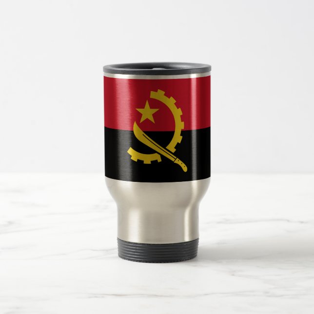 Patriotische angolanische Flagge Reisebecher (Mittel)