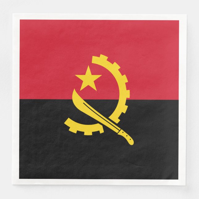 Patriotische angolanische Flagge Serviette (Vorderseite)