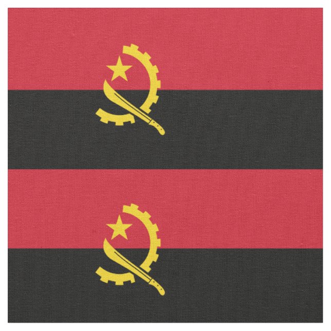 Patriotische angolanische Flagge Stoff (Nahaufnahme)