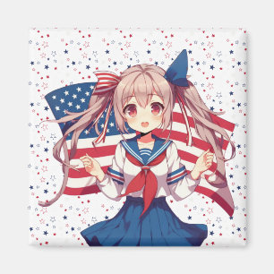 Patriotische Anime in den USA Magnet