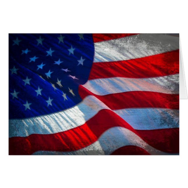 Patriotische antike amerikanische Flag Note Card (Vorderseite (Horizontal))