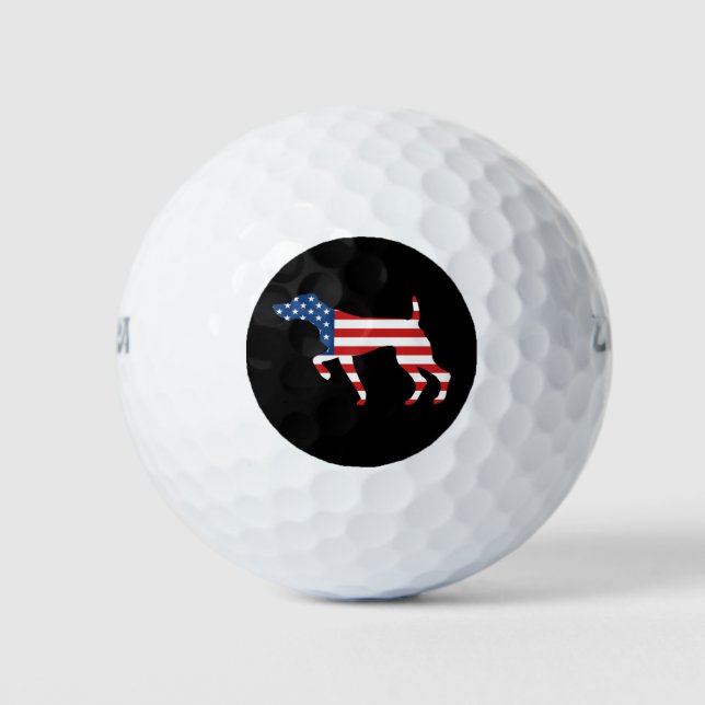 Patriotische APS-Dog-Pointierung Golfball (Vorderseite)