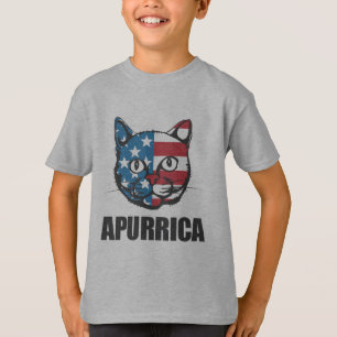 Patriotische Apurrica Flagge-Katze T-Shirt