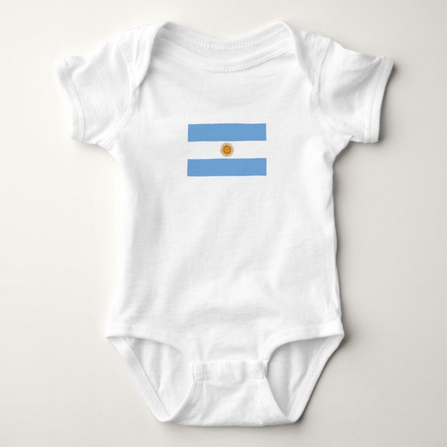 Patriotische argentinische Flagge Baby Strampler (Vorderseite)
