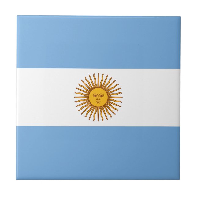 Patriotische argentinische Flagge Fliese (Vorderseite)