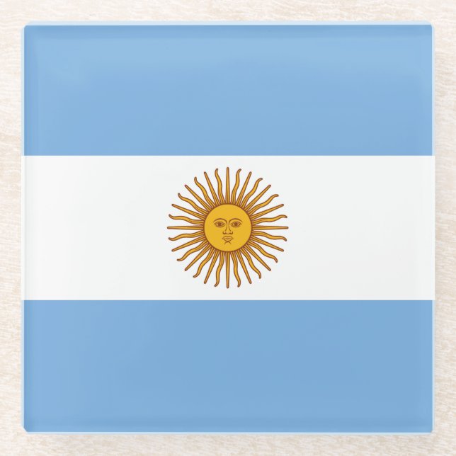 Patriotische argentinische Flagge Glasuntersetzer (Vorderseite)