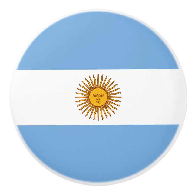 Patriotische argentinische Flagge Keramikknauf (Vorderseite)