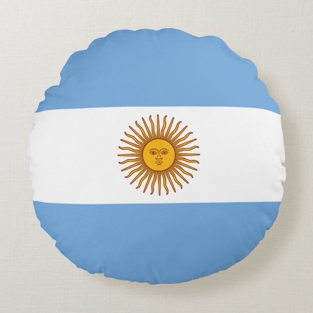 Patriotische argentinische Flagge Rundes Kissen (Vorderseite)