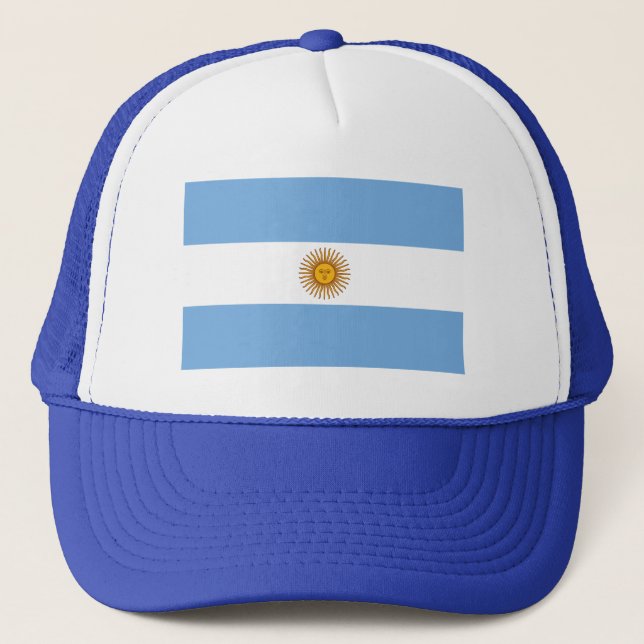 Patriotische argentinische Flagge Truckerkappe (Vorderseite)