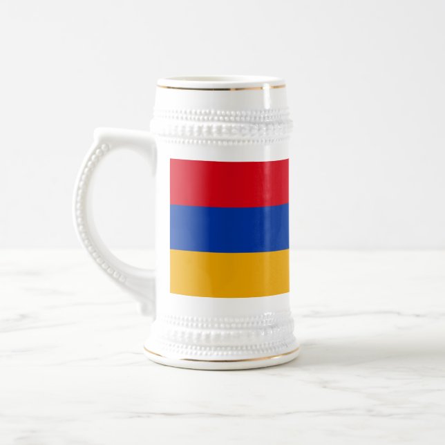 Patriotische armenische Flagge Bierglas (Links)