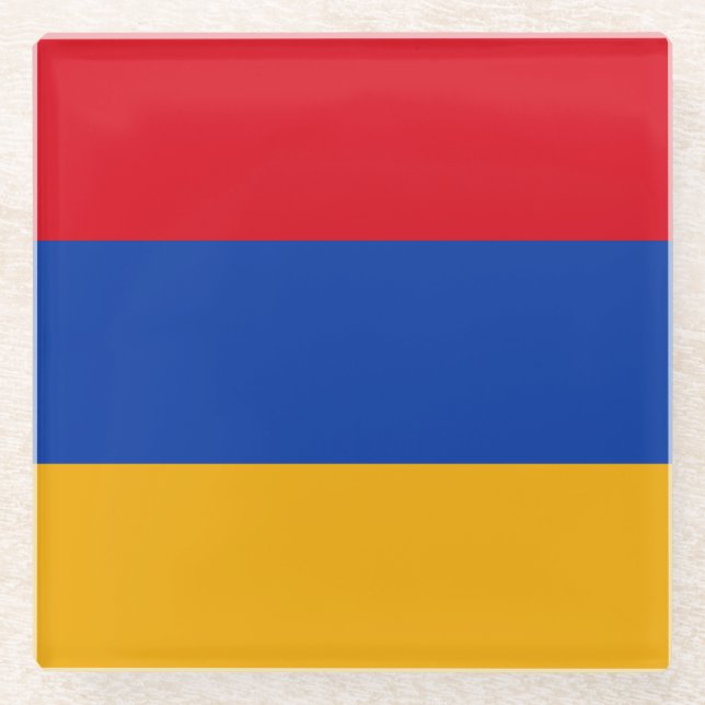 Patriotische armenische Flagge Glasuntersetzer (Vorderseite)