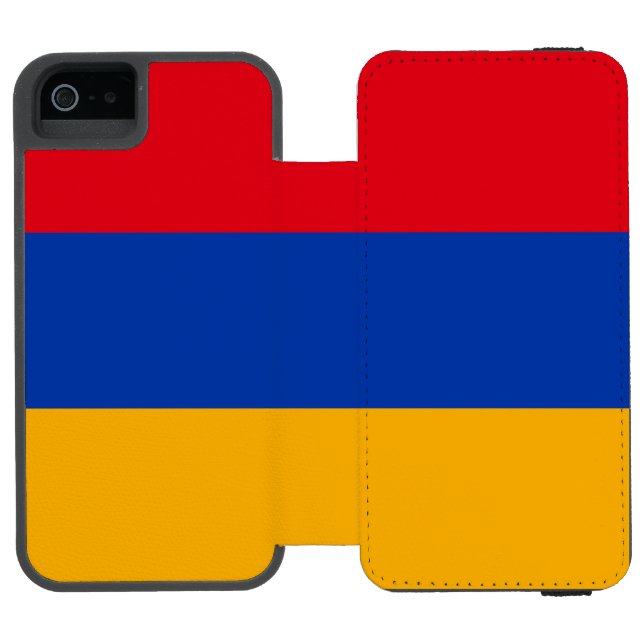 Patriotische armenische Flagge Incipio iPhone Geldbeutel-Hülle (Folio Geöffnet)