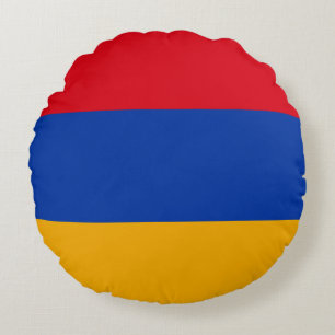 Patriotische armenische Flagge Rundes Kissen