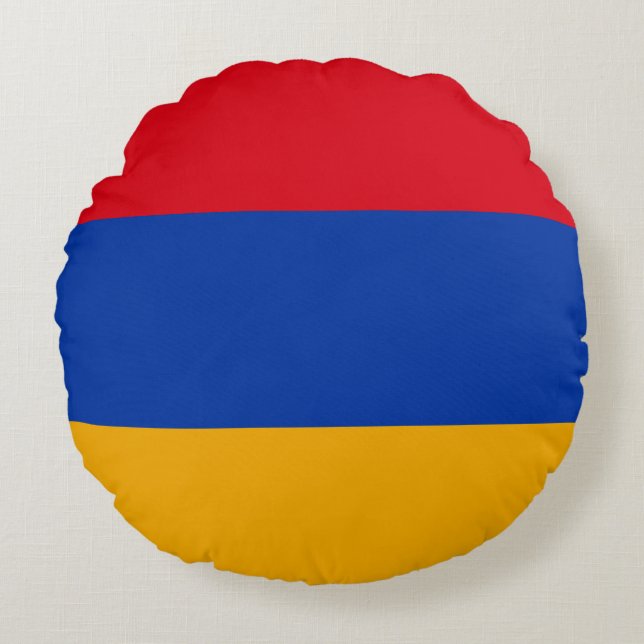 Patriotische armenische Flagge Rundes Kissen (Vorderseite)