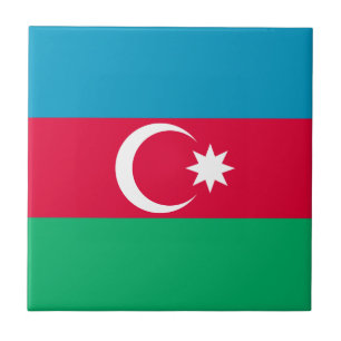 Patriotische Aserbaidschan-Flagge Fliese