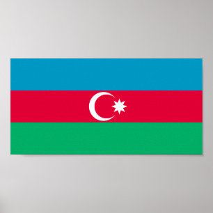 Patriotische Aserbaidschan-Flagge Poster