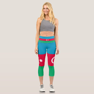 Patriotische aserbaidschanische Flagge Capri Leggings