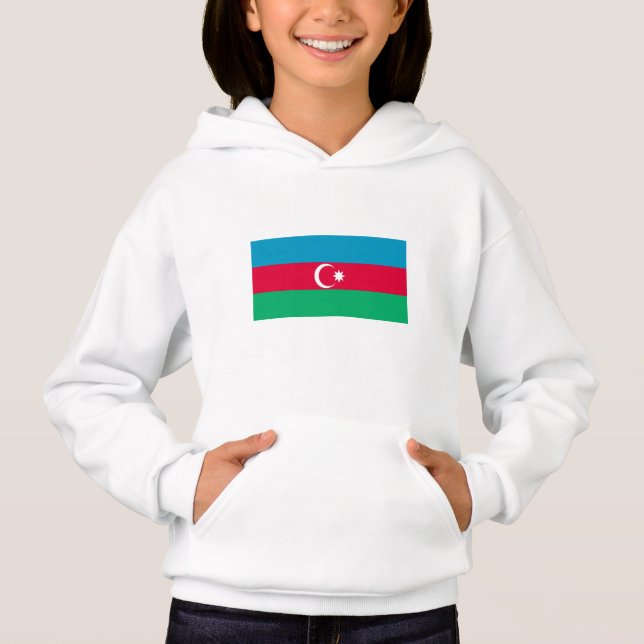Patriotische aserbaidschanische Flagge Hoodie (Vorderseite)