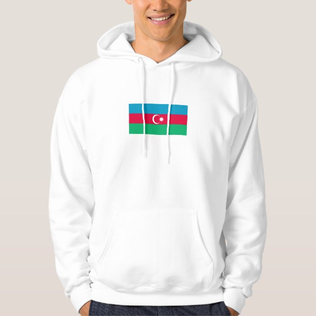 Patriotische aserbaidschanische Flagge Hoodie (Vorderseite)