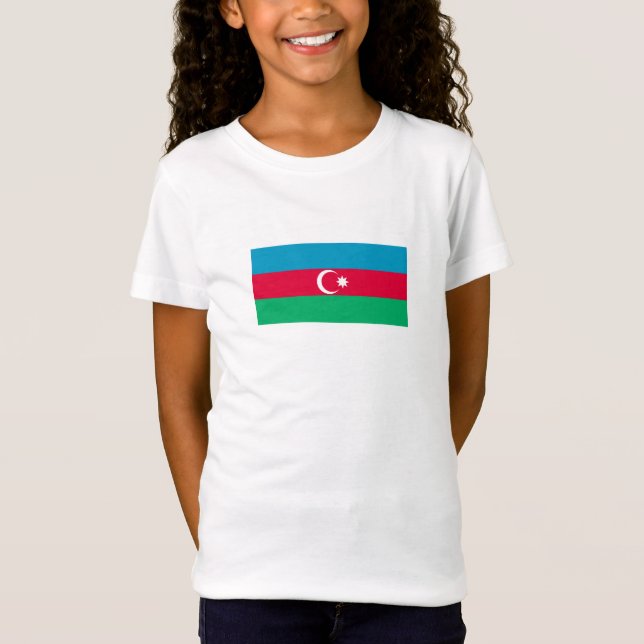 Patriotische aserbaidschanische Flagge T-Shirt (Vorderseite)