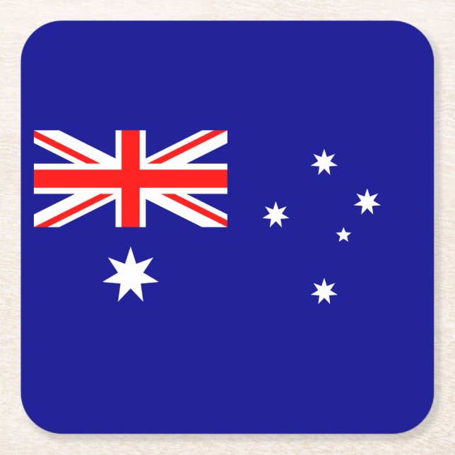 Patriotische australische Flagge Rechteckiger Pappuntersetzer (Vorderseite)