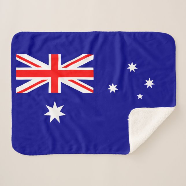 Patriotische australische Flagge Sherpa Blanket Sherpadecke (Vorderseite (Horizontal))