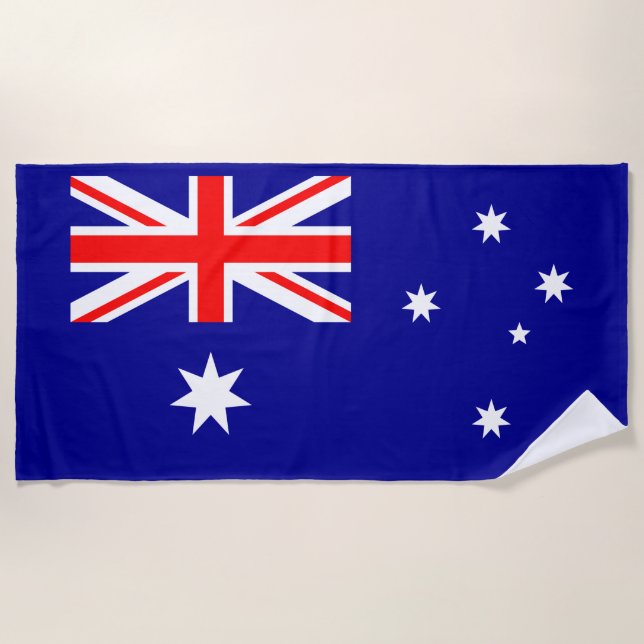 Patriotische australische Flagge Strandtuch (Vorderseite)
