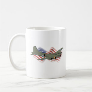 Patriotische B-17 Festung WW2 Schwerbomber Kaffeetasse