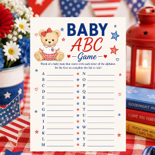 Patriotische Baby-ABC-Spielkarte Einladung