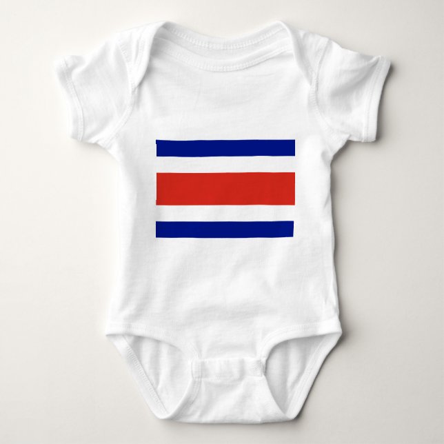 Patriotische Babybodysuit mit Flagge Costa Rica Baby Strampler (Vorderseite)