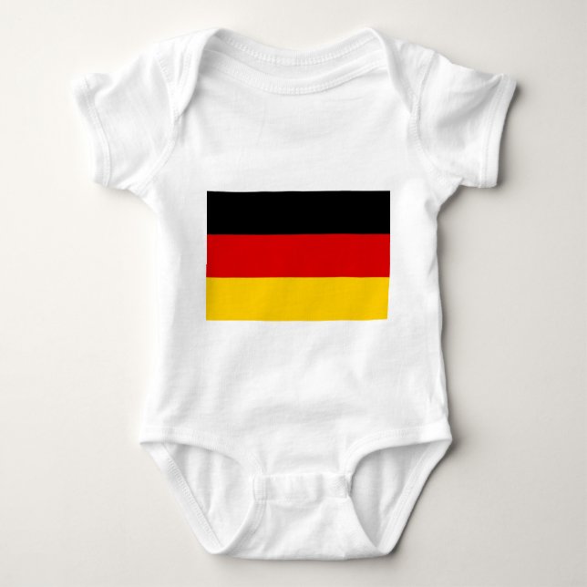 Patriotische Babybodysuit mit Flagge Deutschland Baby Strampler (Vorderseite)