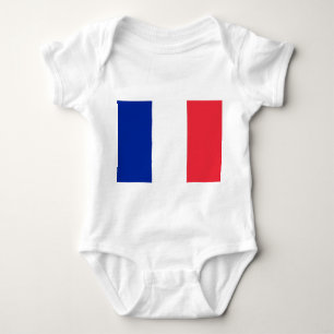 Patriotische Babybodysuit mit Flagge Frankreich Baby Strampler