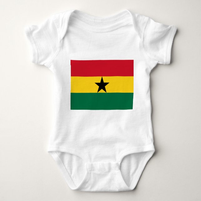 Patriotische Babybodysuit mit Flagge Ghana Baby Strampler (Vorderseite)