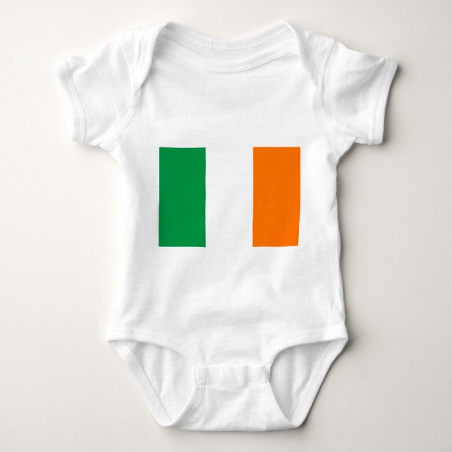 Patriotische Babybodysuit mit Flagge Irland Baby Strampler (Vorderseite)