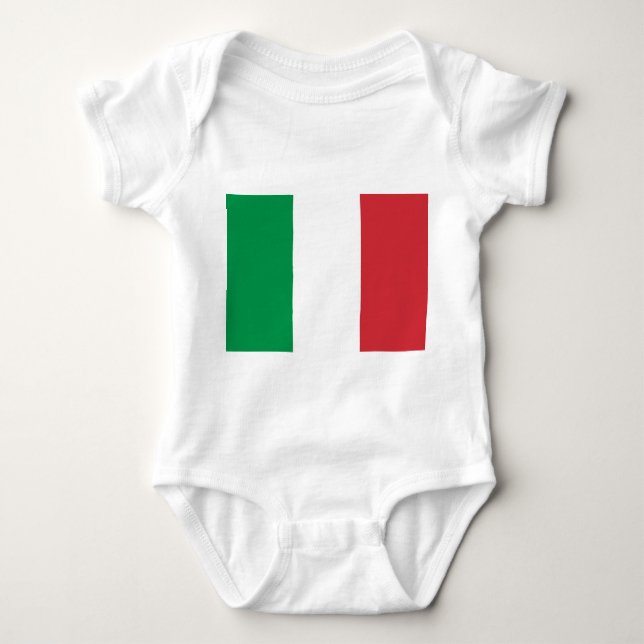 Patriotische Babybodysuit mit Flagge Italien Baby Strampler (Vorderseite)