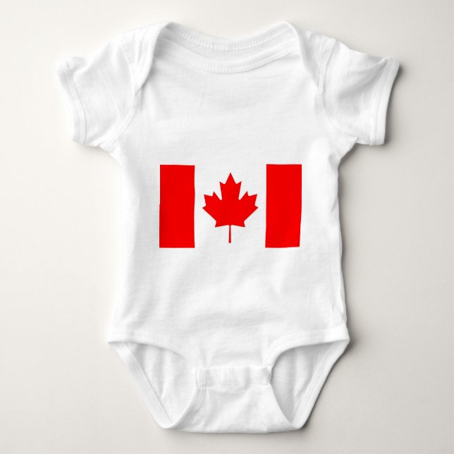 Patriotische Babybodysuit mit Flagge Kanada Baby Strampler (Vorderseite)