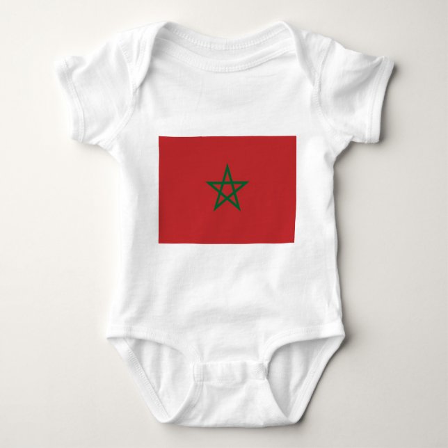 Patriotische Babybodysuit mit Flagge Marokko Baby Strampler (Vorderseite)