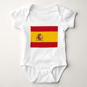 Patriotische Babybodysuit mit Flagge Spanien Baby Strampler