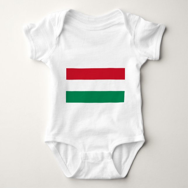 Patriotische Babybodysuit mit Flagge Ungarn Baby Strampler (Vorderseite)