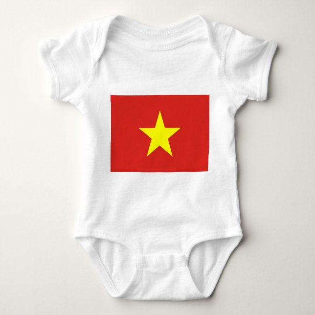 Patriotische Babybodysuit mit Flagge Vietnam Baby Strampler (Vorderseite)