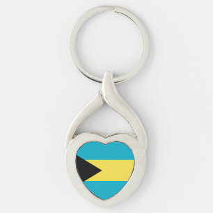 Patriotische bahamianische Flagge Schlüsselanhänger