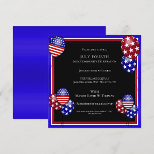 Patriotische Ballon-Dekoration 4. Juli Einladung