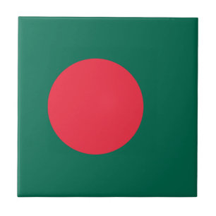 Patriotische bangladeschische Flaggenkachel Fliese