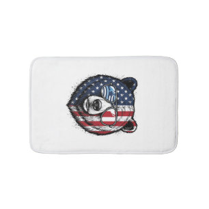 Patriotische Bär-Sonnenbrille Vintage-Vector-Shirt Badematte
