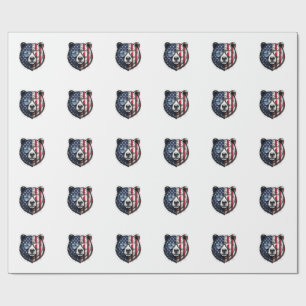 Patriotische Bären-Sonnenbrille Vintage-Vector-Shi Geschenkpapier