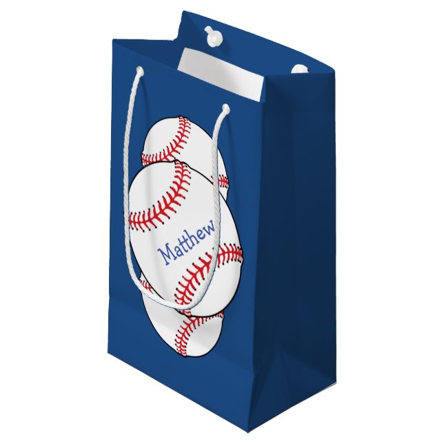 Patriotische Baseball-Geschenk-Tasche Kleine Geschenktüte (Vorderseite Schrägansicht)