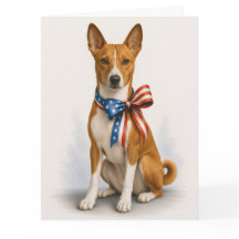 Patriotische Basenji-Grußkarte