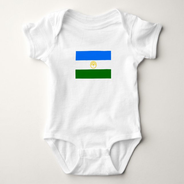 Patriotische Bashkortostan-Flagge Baby Strampler (Vorderseite)